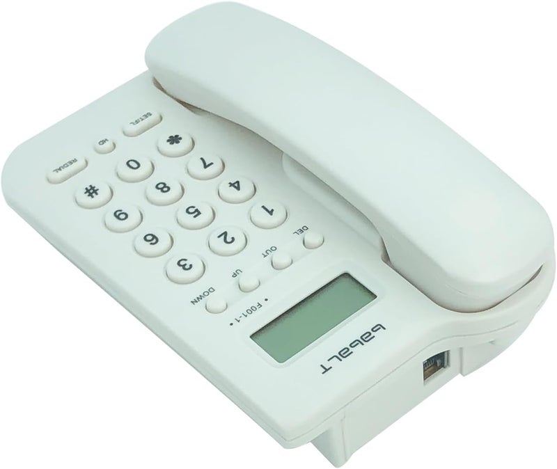 TelPal Corded Basic Landline Phone, FSK/DTMF Simple Caller ID Telephone with LCD Incoming Call Number Display, Small Desk/Wall Mountable Analog Phone for Home Office (White) - Image 4
